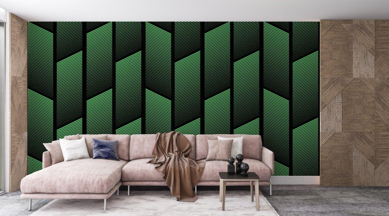 Фотошпалери флізелінові Styleo Print-walls Абстракція зеленого кольору 003 300х250 см (Pw-003/2)