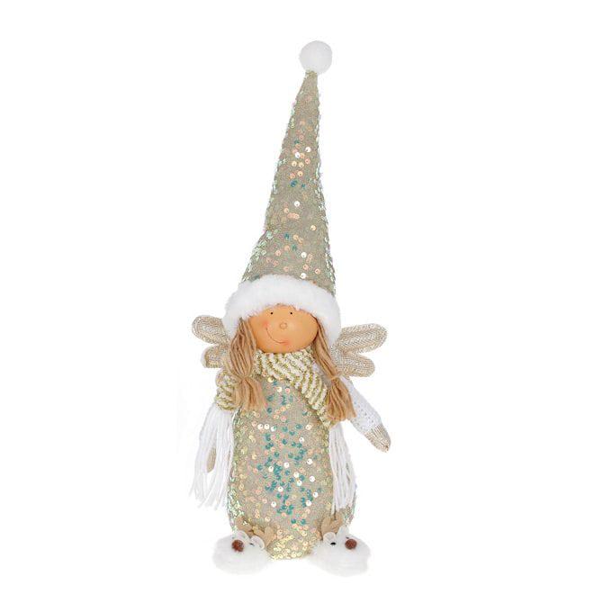 Фигурка новогодняя мягкая Flora Ангел Девочка 50 см Шампань (12145)