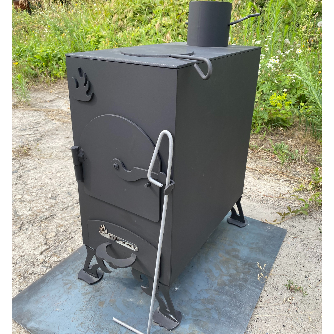 Піч буржуйка тривалого горіння Вогонь з варильною поверхнею сталь 4 мм - фото 3