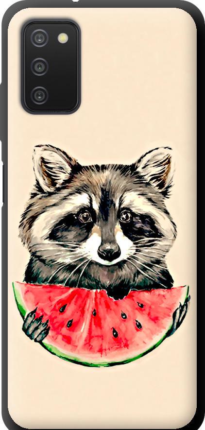 Чехол на Samsung Galaxy A03s A037F Енотик с арбузом (4605b-2381-42517)