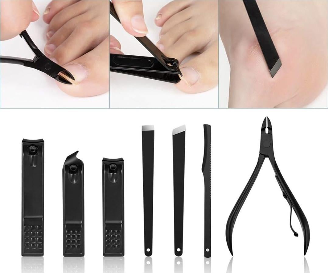 Набір манікюрний 7в1 з нержавіючої сталі Чорний (2549774004) - фото 6