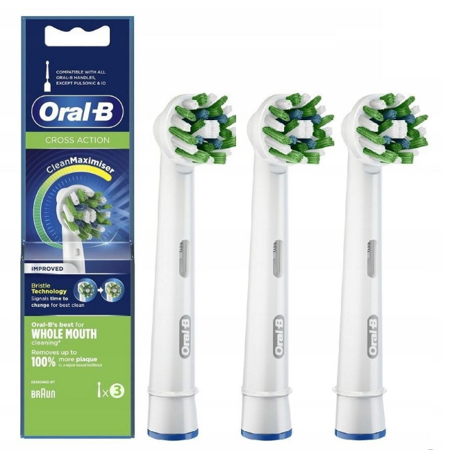 Насадки для електричної зубної щітки Braun Oral-B 3Cross Action 3 шт.