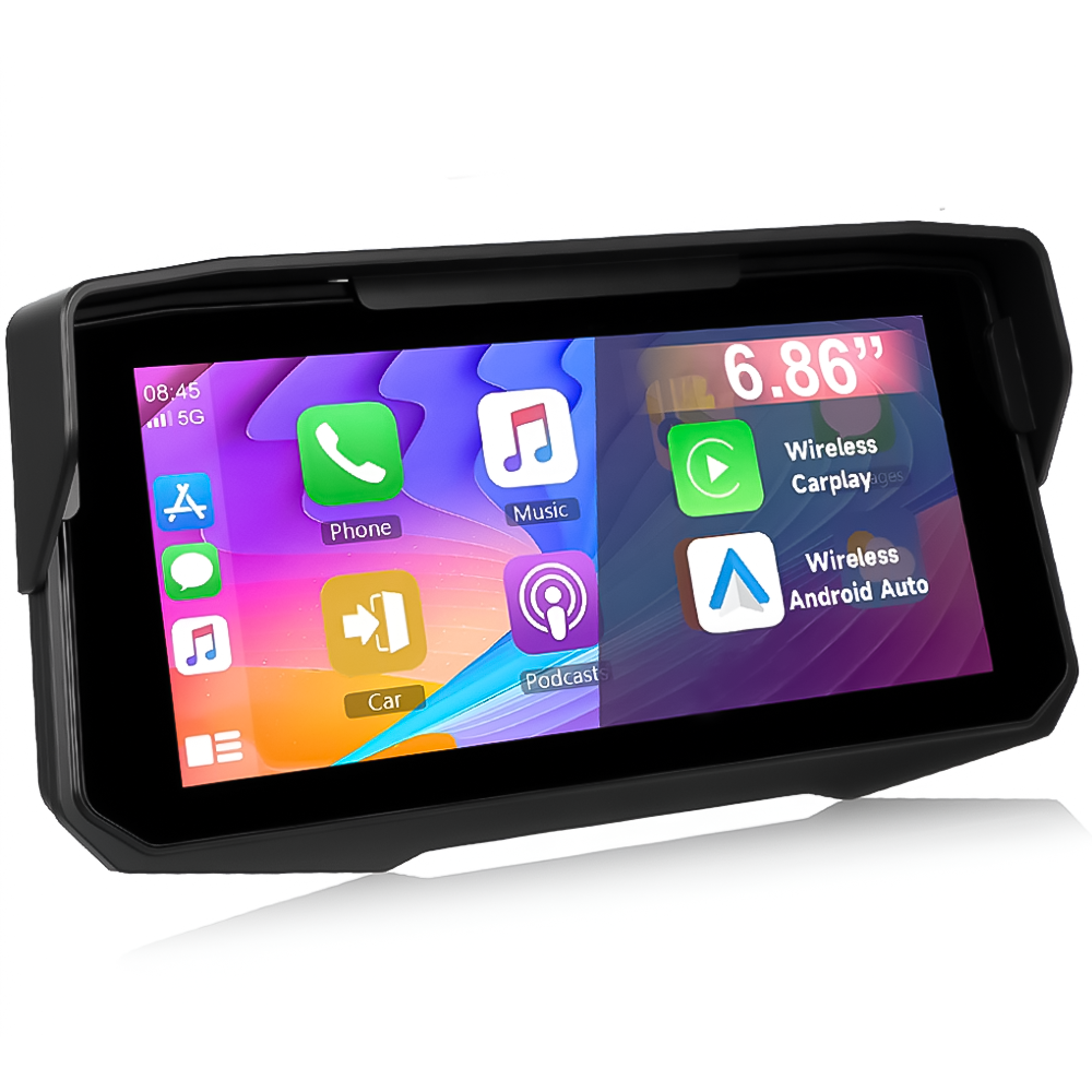 Монитор для мотоцикла Podofo A4237 Bluetooth/Apple CarPlay/Android Auto мультимедийный 6,86" (28587410)