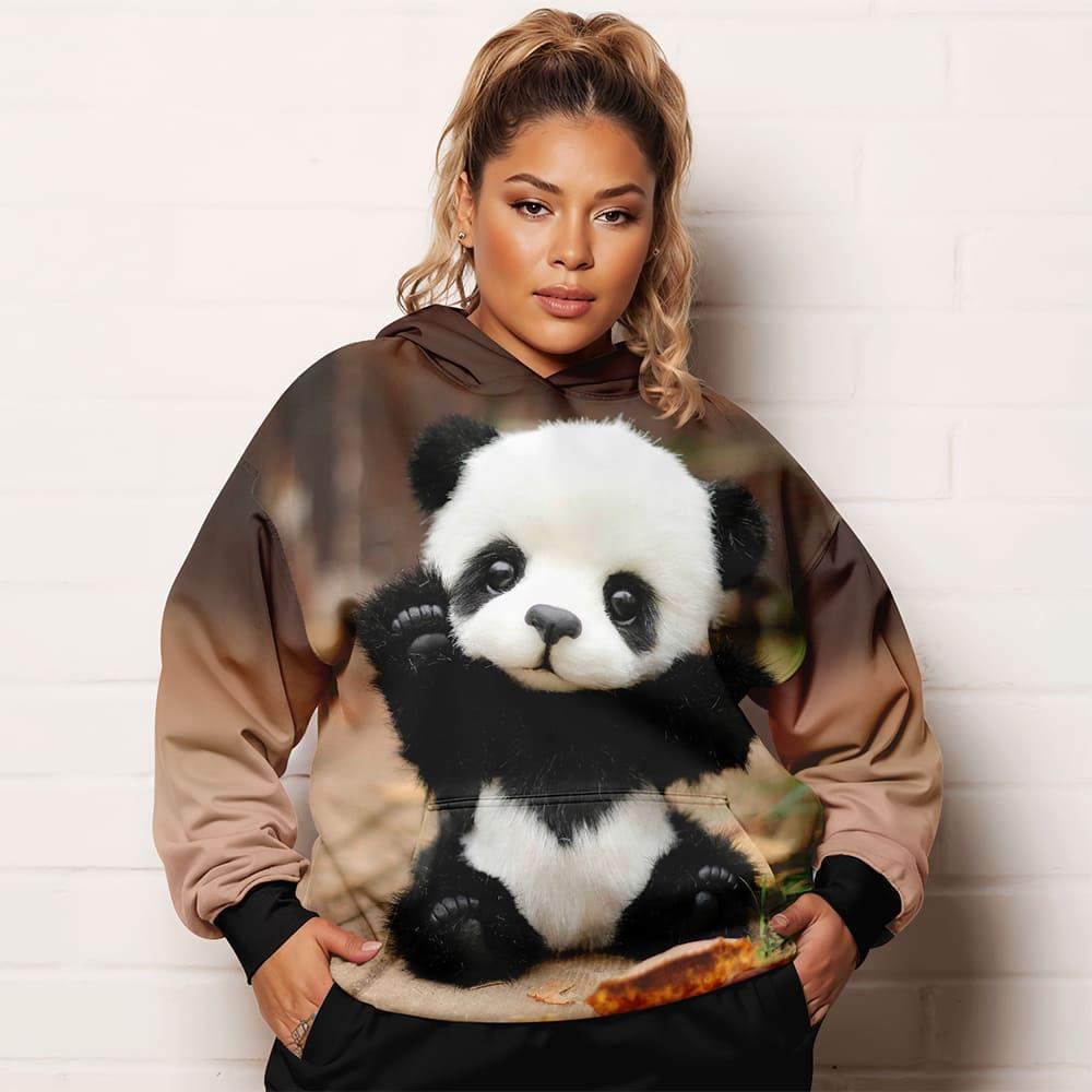 Худі жіноча Панда батал 4XL Коричневий (11364) - фото 1