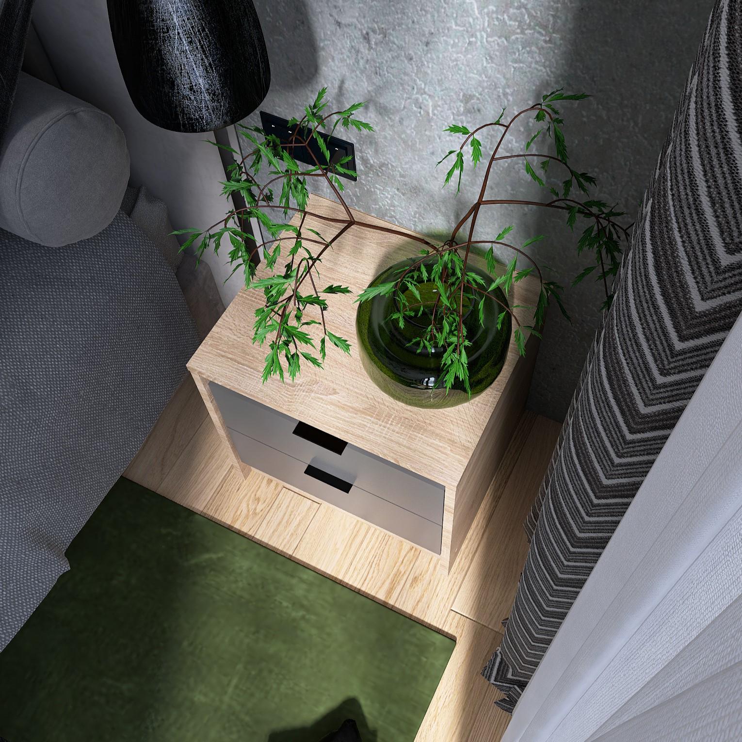 Тумба прикроватная Everest Сити 450 452х380х442 мм Сонома/Графит (11428) - фото 3