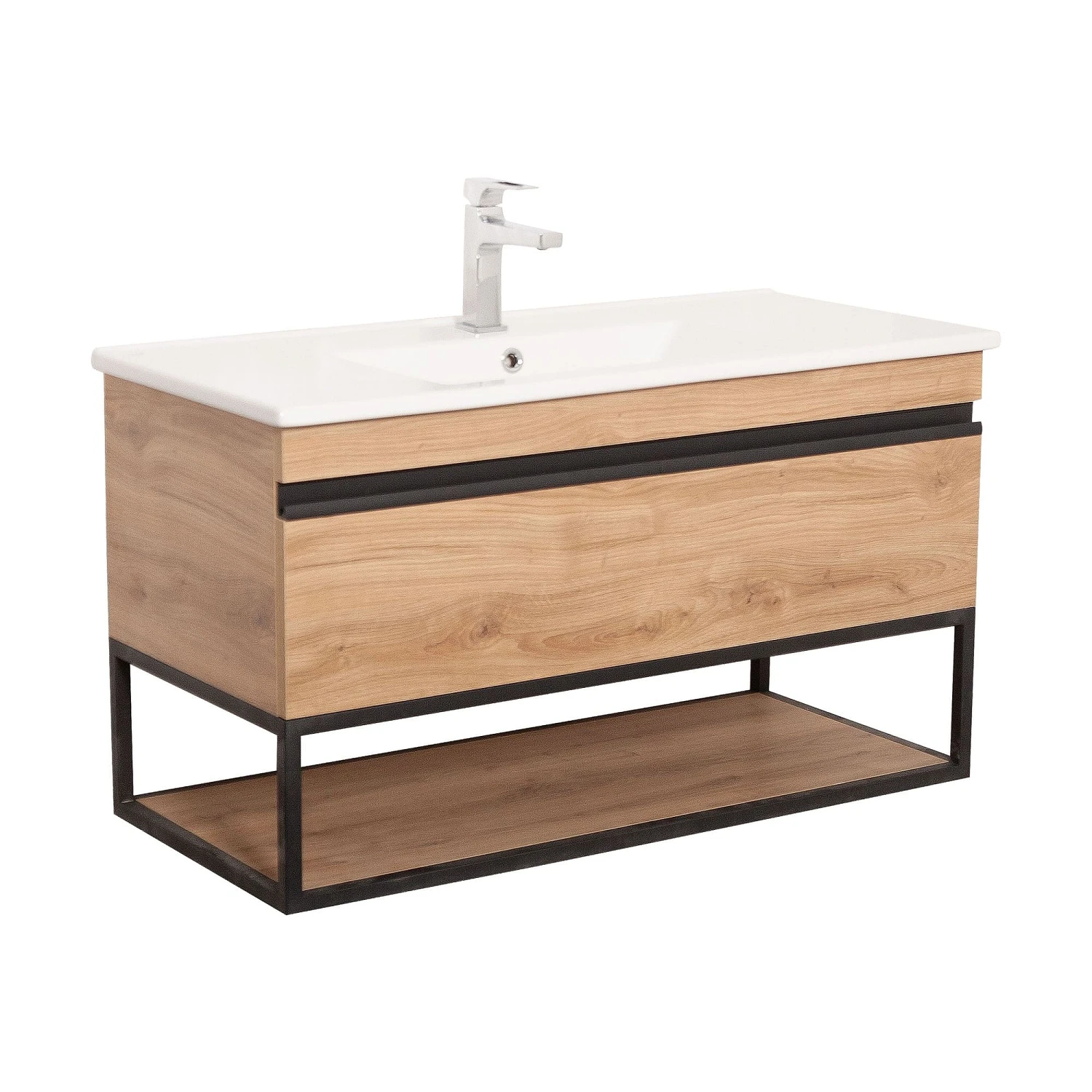 Тумба для ванной Aqua Rodos Лофт Айрон 1000x450 подвесная с умывальником Arte Дерево (АР000051874)