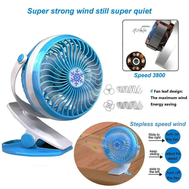 Вентилятор настільний Moltis Mini Fan WX 6503 ABS-пластик на прищіпці Blue (ML-04538) - фото 5 Вентилятор настільний Moltis Mini Fan WX 6503 ABS-пластик на прищіпці Blue (ML-04538) - фото 5