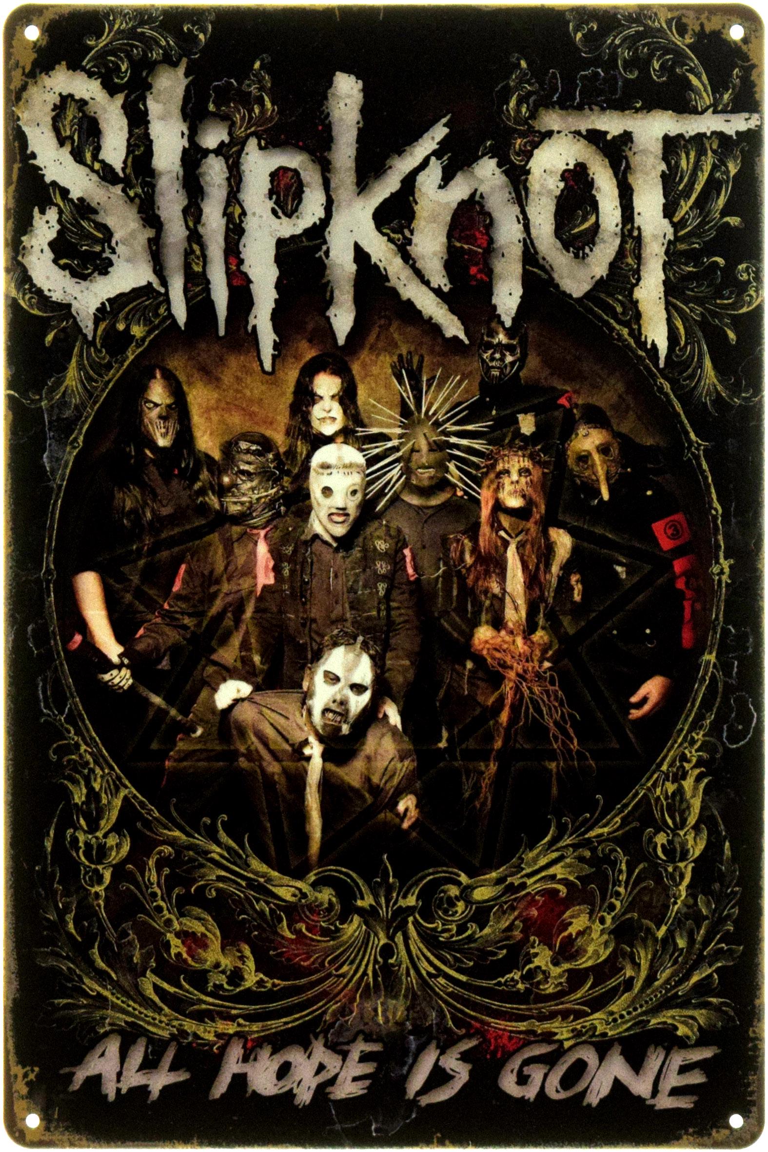 Табличка металлическая "Slipknot - All Hope Is Gone" 20x30 см (ms-104504)