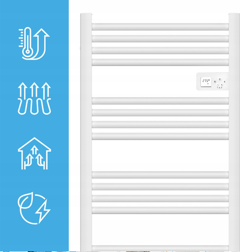 Сушарка для рушників електрична з термостатом Maltec 500 Вт Білий - фото 3 Сушарка для рушників електрична з термостатом Maltec 500 Вт Білий - фото 3