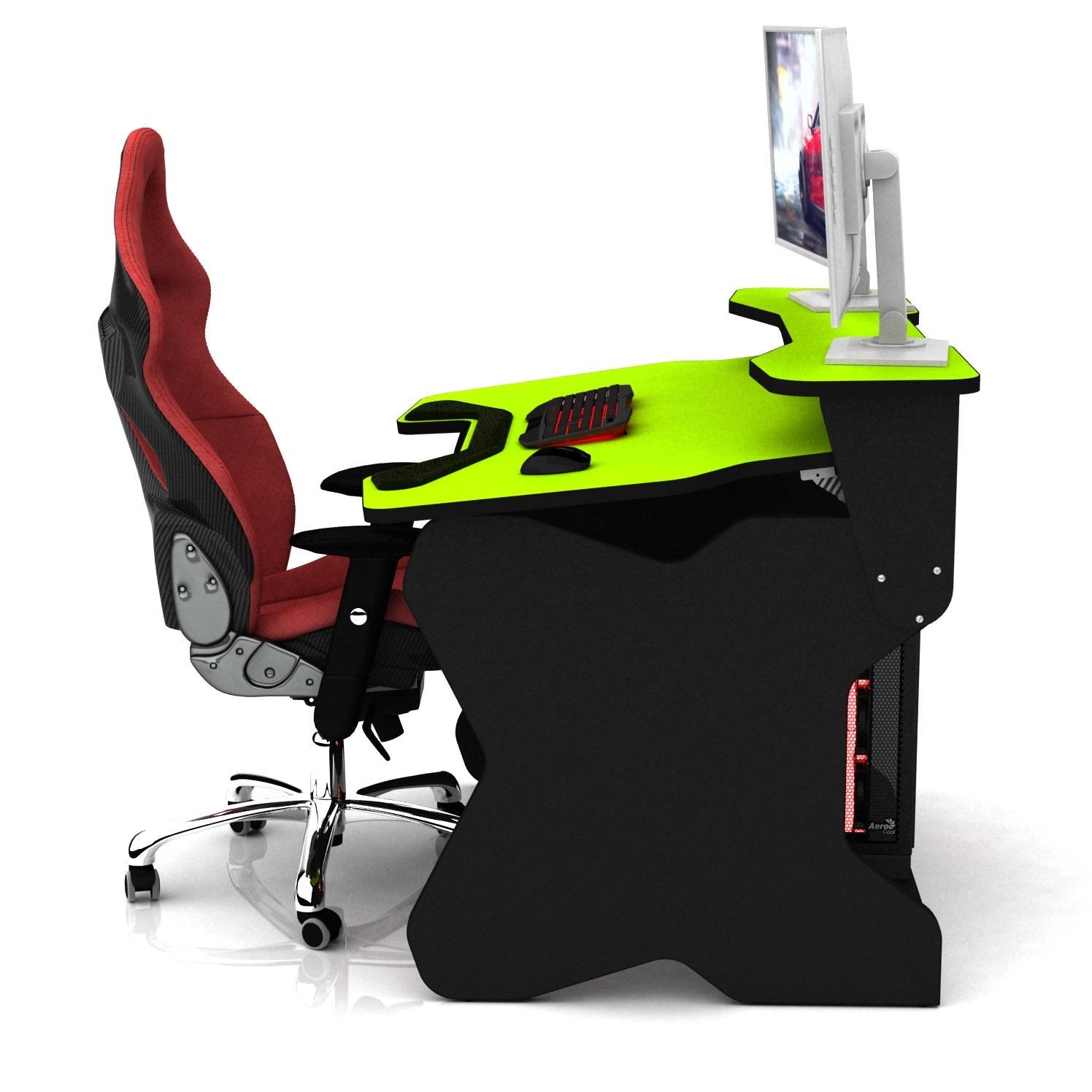 Геймерский стол DX14 CONSTRUCTOR профессиональный трансформированный стол-парта Черный с зеленым - фото 3 Геймерский стол DX14 CONSTRUCTOR профессиональный трансформированный стол-парта Черный с зеленым - фото 3