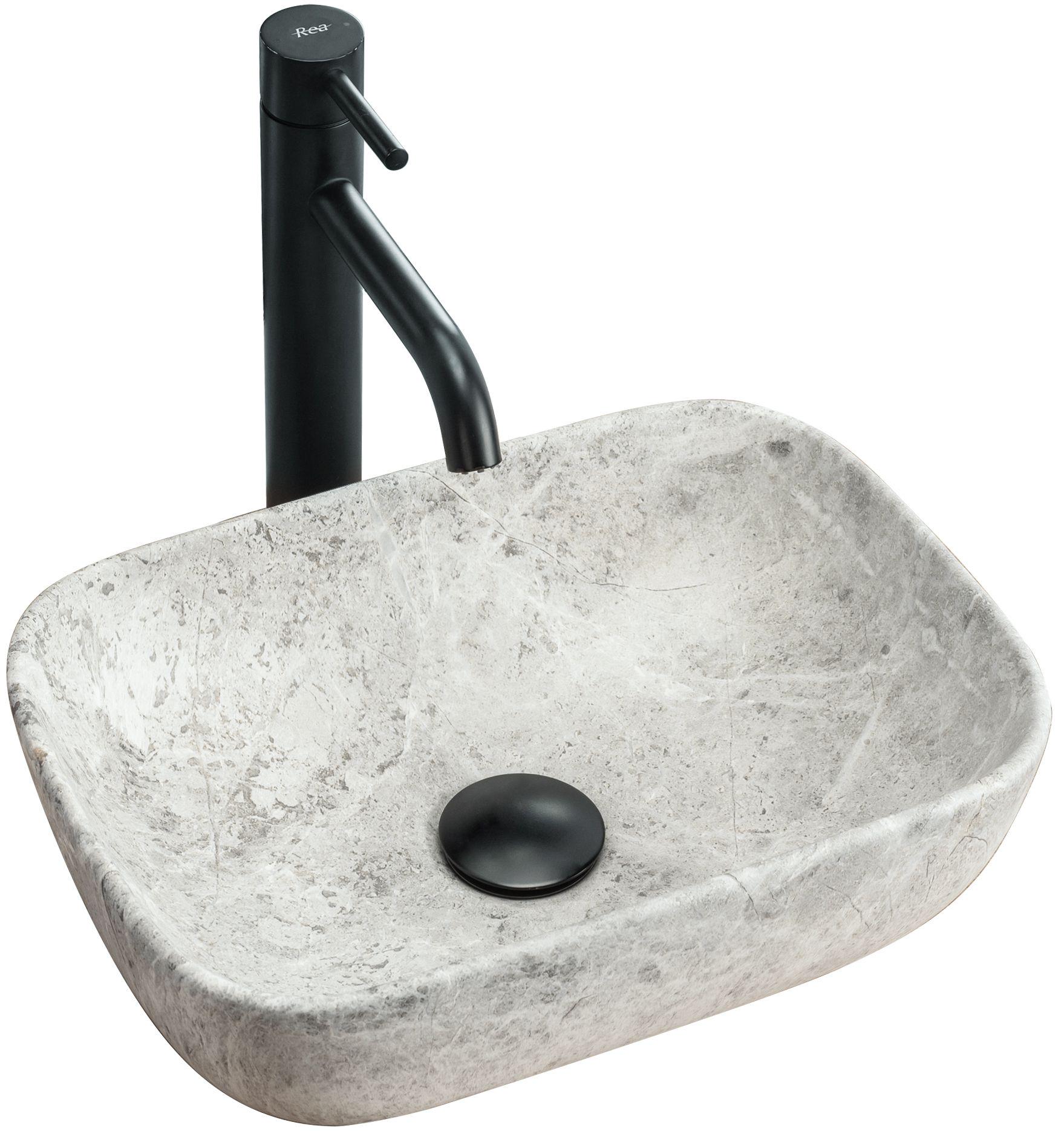 Умывальник накладной REA U0362 CAMELIA LIGHT STONE reac-00000000107 360x250x110 мм Серый (164888)