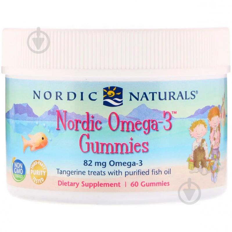 Омега-3 Nordic Naturals Omega-3 Смак Мандарина 60 жувальних цукерок Омега-3 Nordic Naturals Omega-3 Смак Мандарина 60 жувальних цукерок