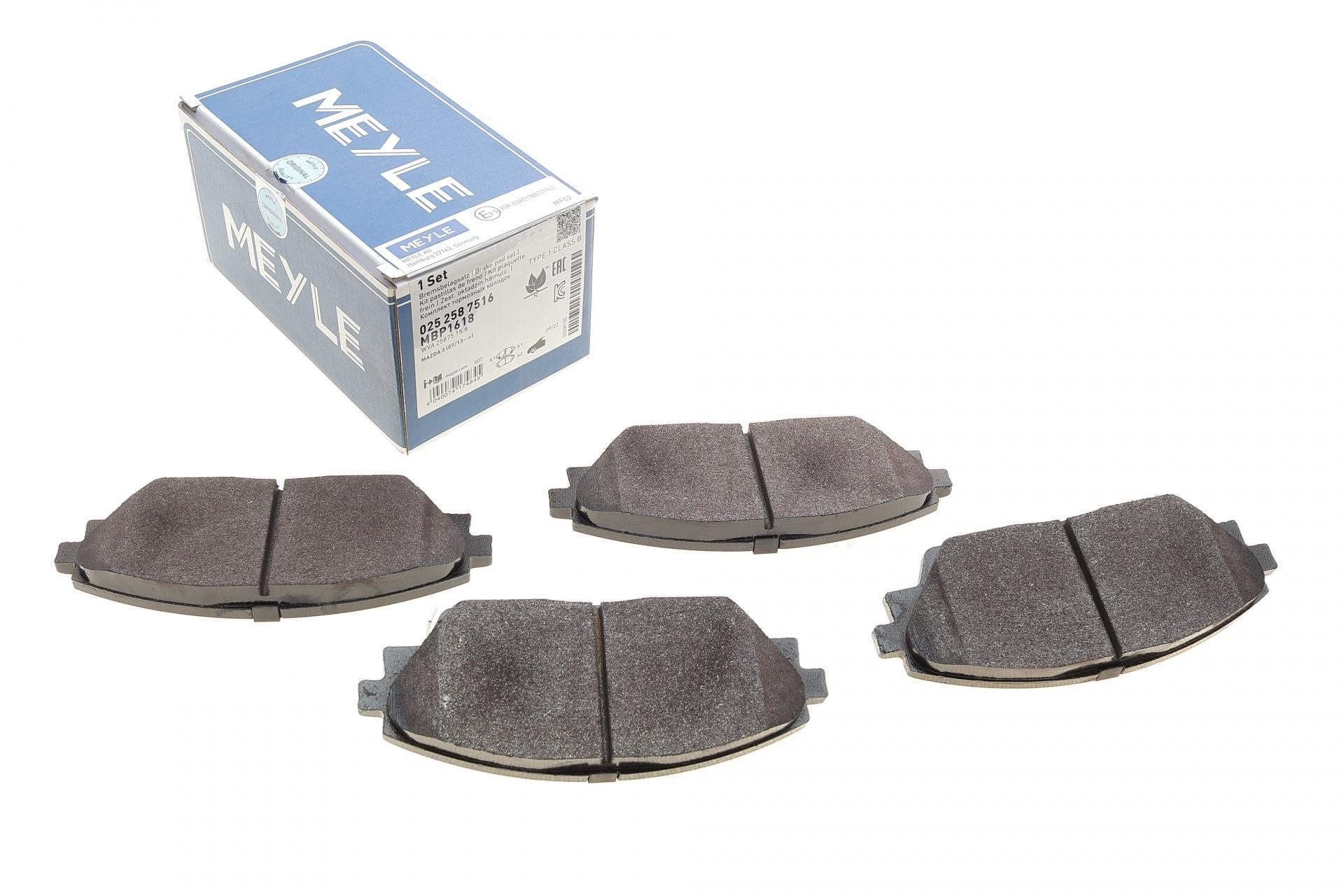 Колодки тормозные передние Meyle Mazda 3 13-/CX-3 15- (025 258 7516 MEYLE)