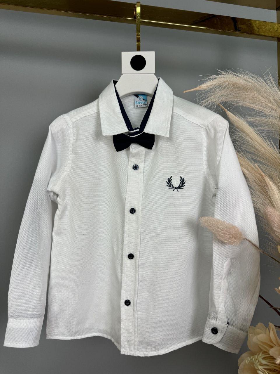 Рубашка для мальчика с бабочкой на 7 лет 122 см (26485122)