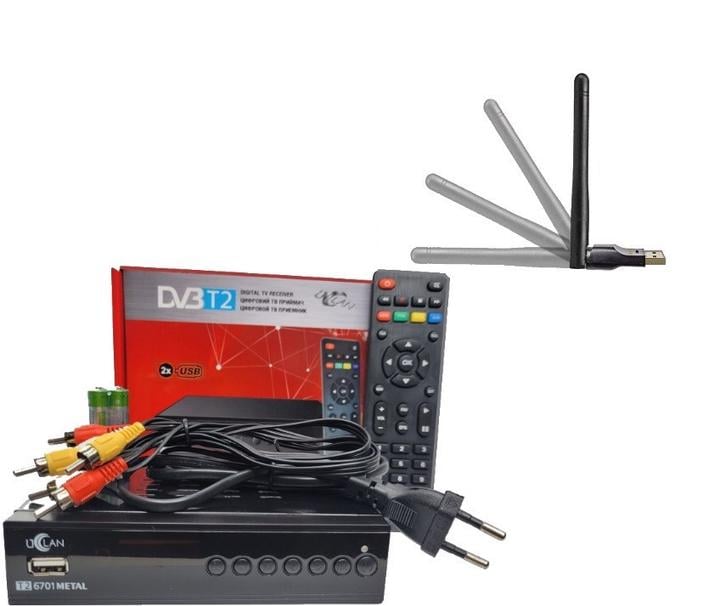 Комплект цифрового телевидения Т2 эфирный Т2 Тюнер uClan T2 6701 METAL с фунциями медиаплеера и IPTV/WebTV/WiFi-адаптер на чипе 7601 - фото 2 Комплект цифрового телевидения Т2 эфирный Т2 Тюнер uClan T2 6701 METAL с фунциями медиаплеера и IPTV/WebTV/WiFi-адаптер на чипе 7601 - фото 2