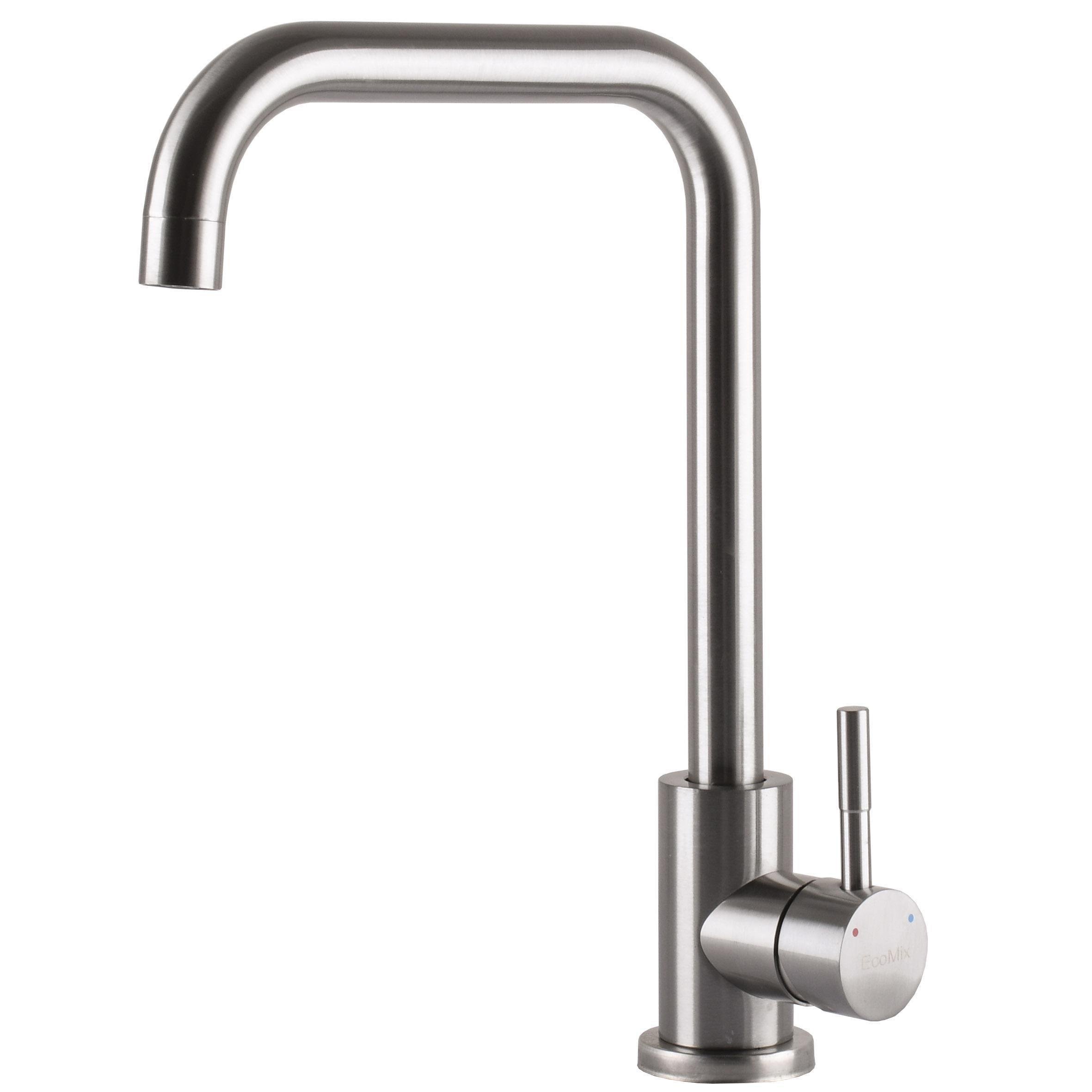 Змішувач для кухонної мийки EcoMix ALP1 з нержавіючої сталі (24958)