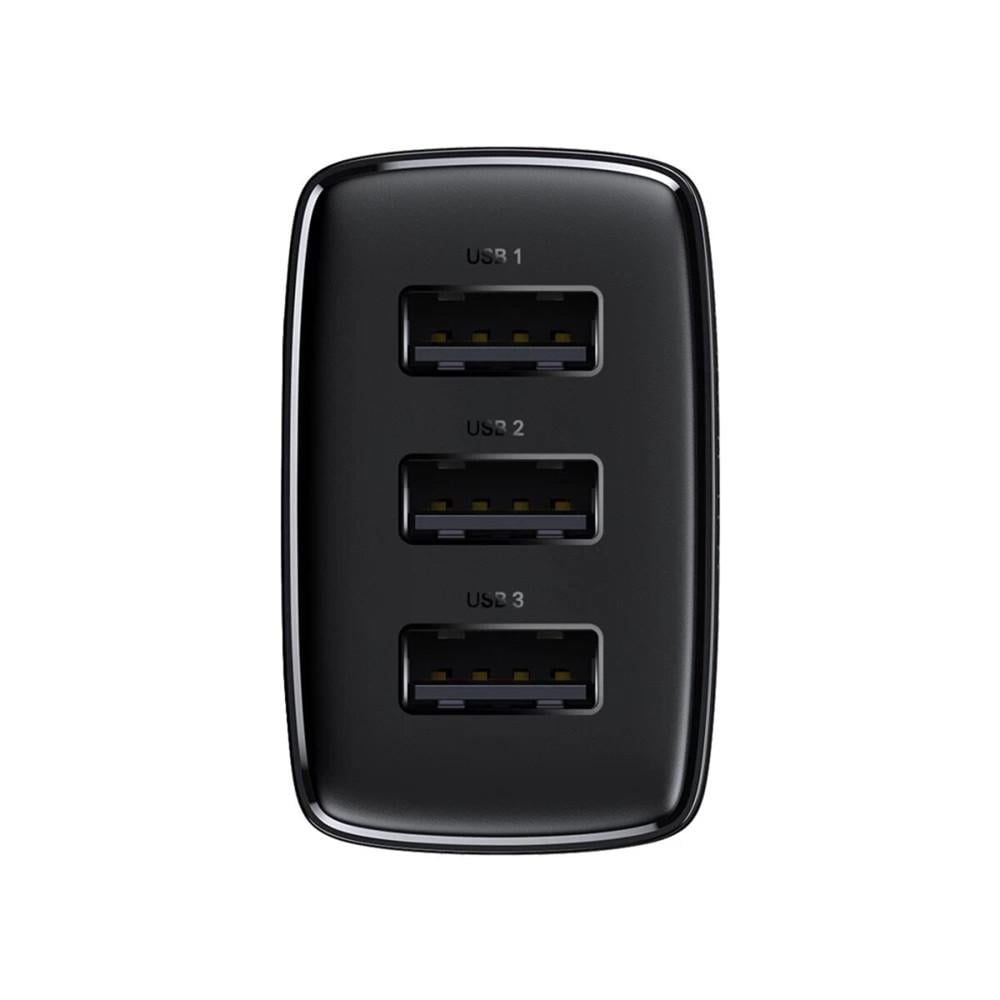 Зарядное устройство для телефона Baseus Compact Charger 3хUSB 17 W Черный (CCXJ020101) - фото 4