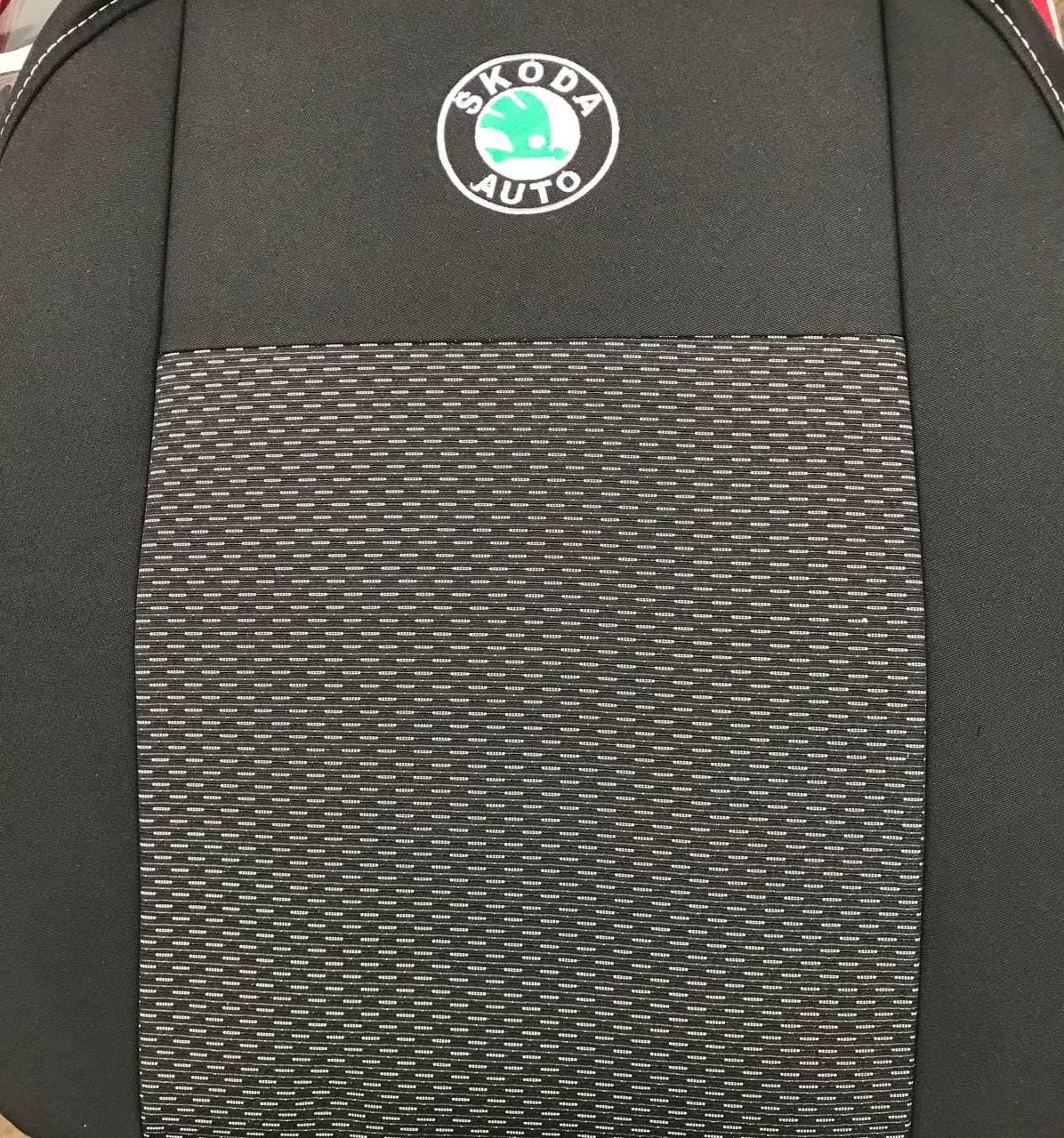 Комплект чехлов на сидения Skoda Fabia Серый с черным (SK- 0210)