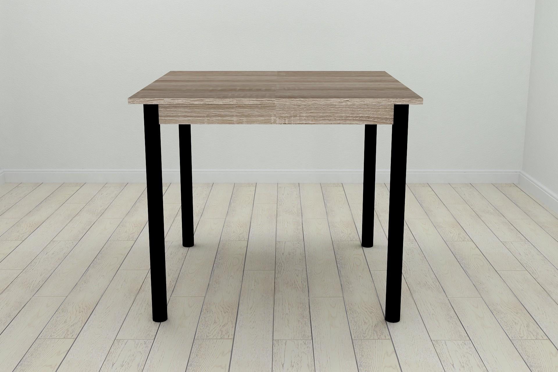 Стол кухонный Ferrum-decor Агата ДСП 16 мм 75x90x90 см Черный/Сонома Трюфель (FRD-106265)