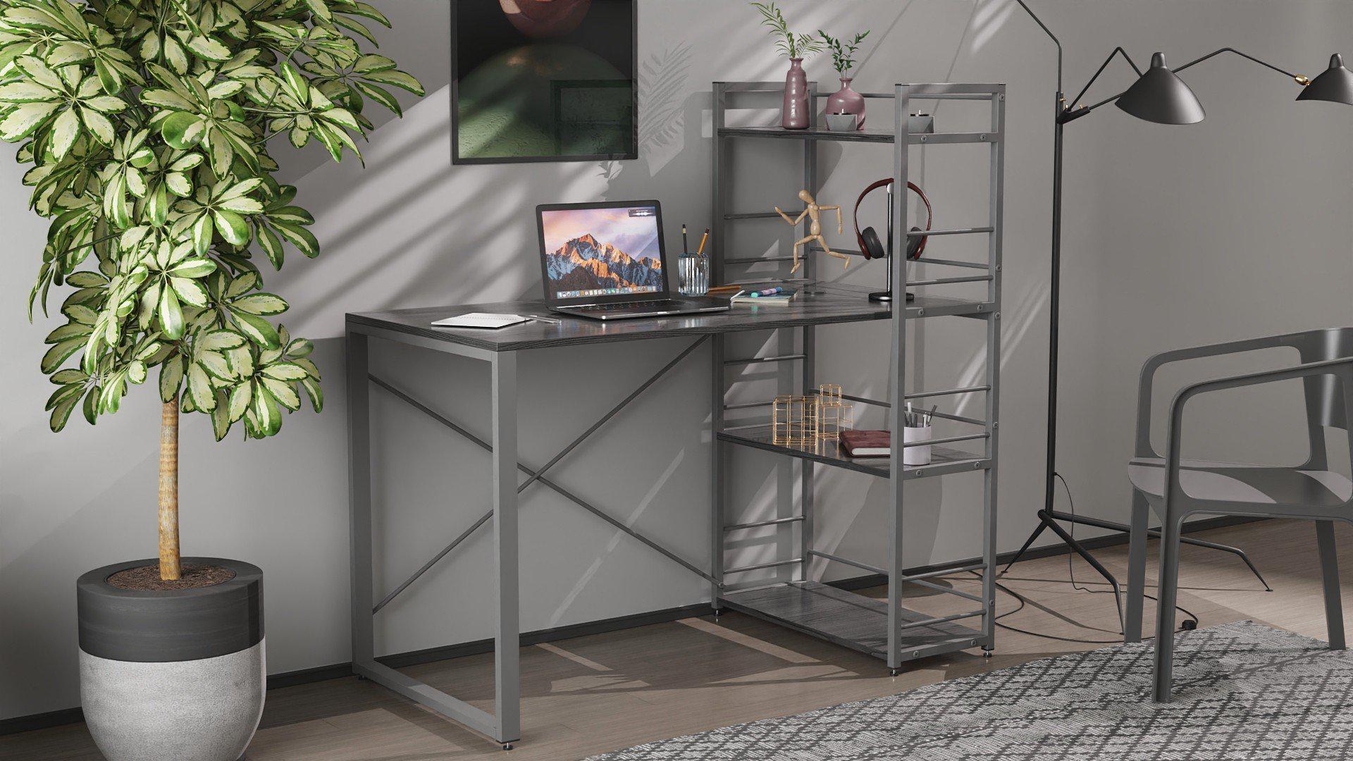 Письменный стол Ferrum-decor Konekt с этажеркой металл/ДСП 16 мм Серый/Венге Магия (FRD-105743) - фото 1 Письменный стол Ferrum-decor Konekt с этажеркой металл/ДСП 16 мм Серый/Венге Магия (FRD-105743) - фото 1