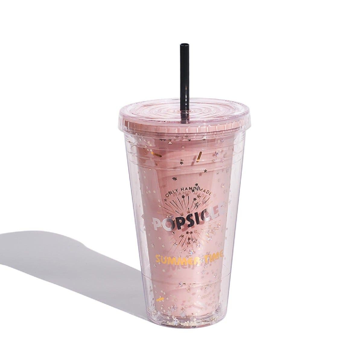 Склянка-тамблер Popsicle акриловий з трубочкою 450 мл (69-700)