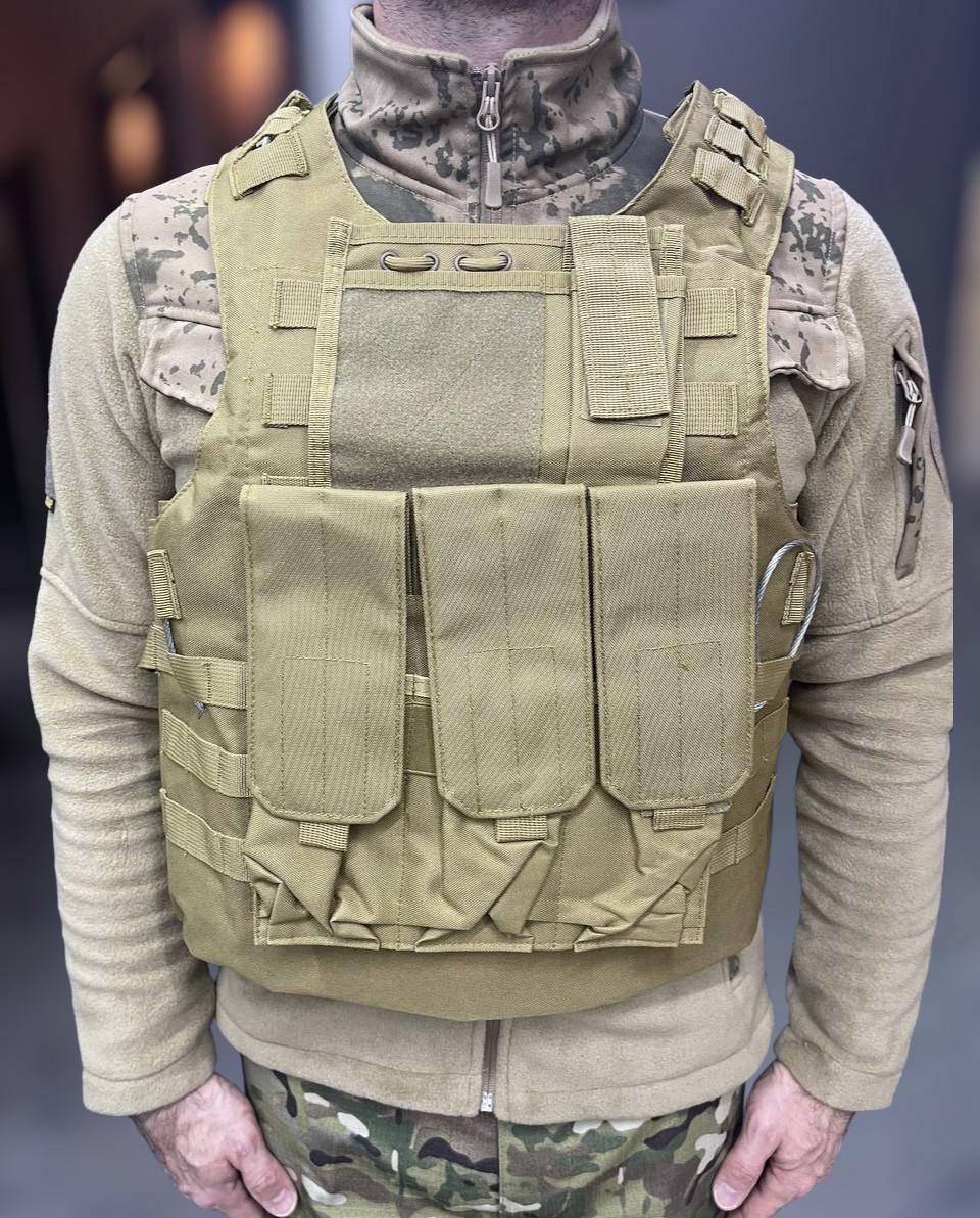 Плитоноска - placard plate carrier molle с подсумками 6 шт. Койот (1715216839) Плитоноска - placard plate carrier molle с подсумками 6 шт. Койот (1715216839)