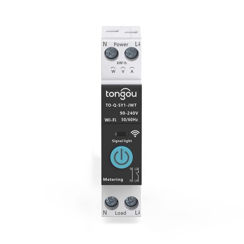 Умный WiFi выключатель Tongou с счетчиками/таймером 1P+N 6A 230V Smart Life/Tuya (TO-Q-SY1-JWT-6A)