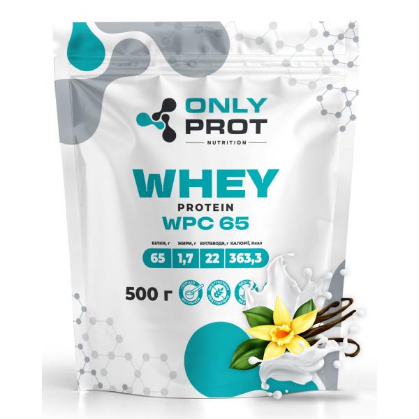 Протеин сывороточный концентрат для набора мышечной массы Only Prot Nutrition Whey WPC 65 500 г Ваниль (21-145-wpc-65-v-500g)