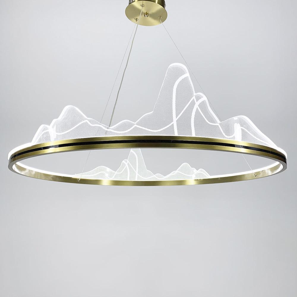 Люстра изысканная подвесная LED с имитацией высокогорья Ø 100 см Латунь (SGA16-1000 AB)