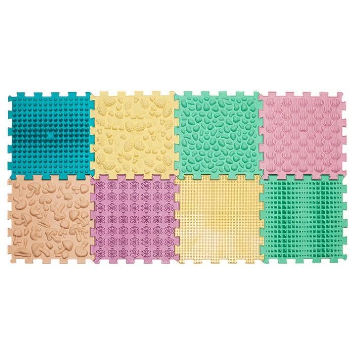 Развивающий коврик массажный Ortek ортопедический микс пастель 8 эл. (OR00001253)