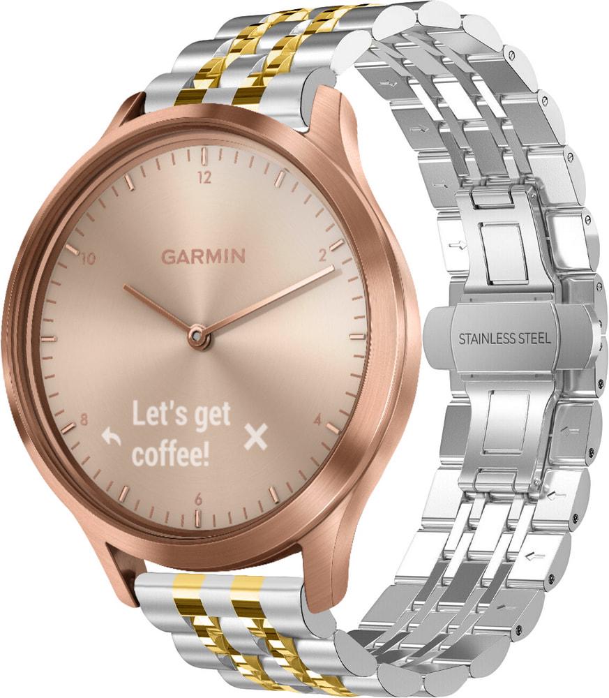 Браслет металлический Spinye Line для Garmin Vivomove HR Silver Gold (29018-67)