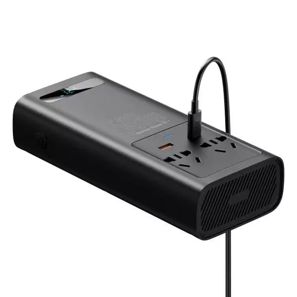 Инвертор автомобильный BASEUS 500 W 220 V CN/EU 2 розетки USB/Type-C 5 A с технологией QC3.0+PD3.0 Black (CGNB000101) - фото 3