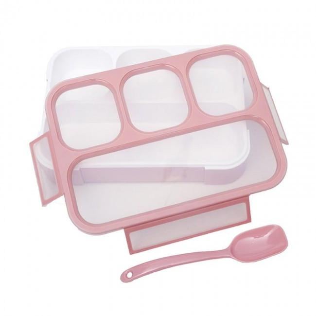 Ланч-бокс Kids Combo на 4 герметичных отсека 1000 мл Розовый