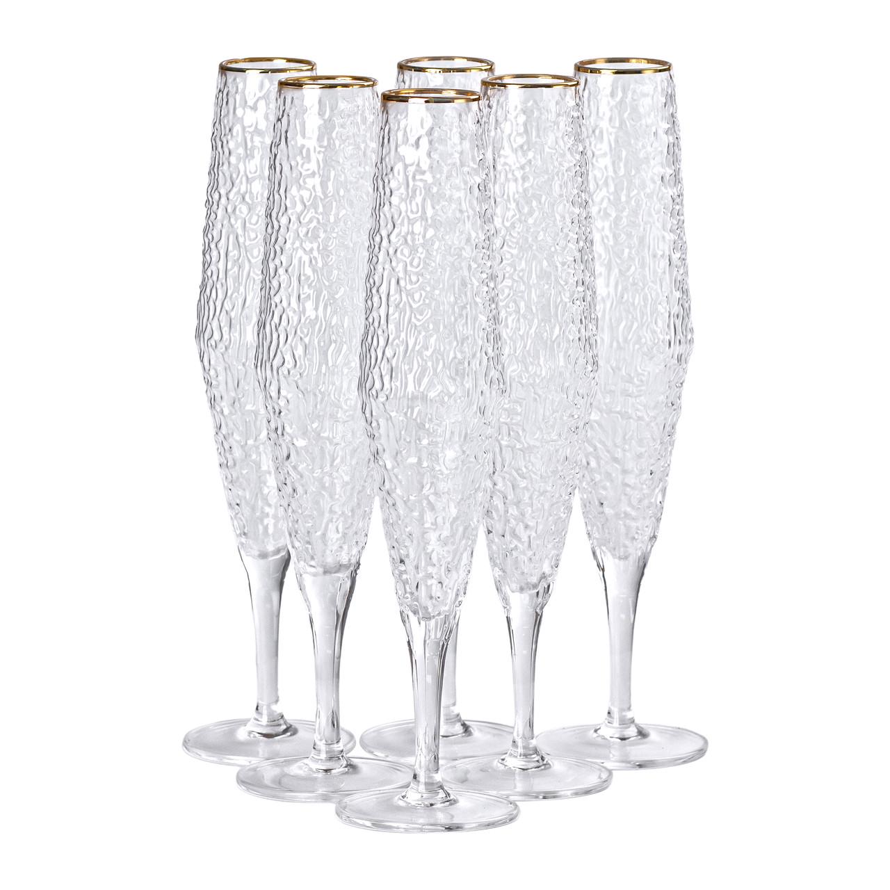Набор бокалов для шампанского Stunning фактурных 6 шт. по 250 мл Прозрачный