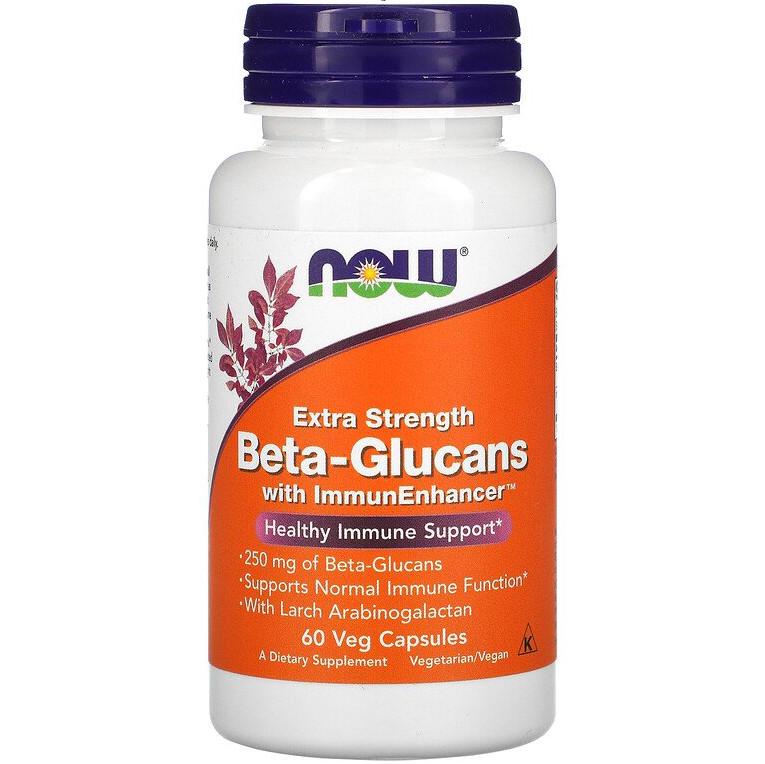 Дієтична добавка Бета-глюкан NOW Foods 250 мг 60 капсул (1013313992)