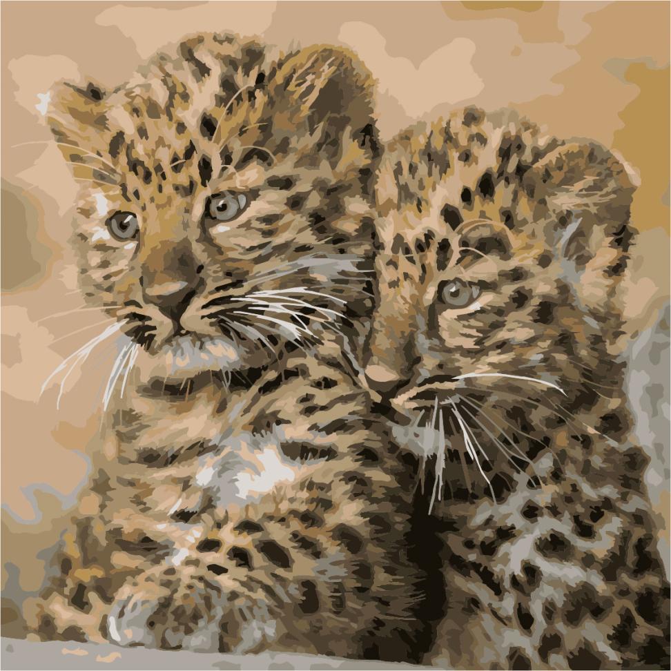 Картина по номерам ArtStory Маленькие леопарды 40x40 см (AS1097) Картина по номерам ArtStory Маленькие леопарды 40x40 см (AS1097)