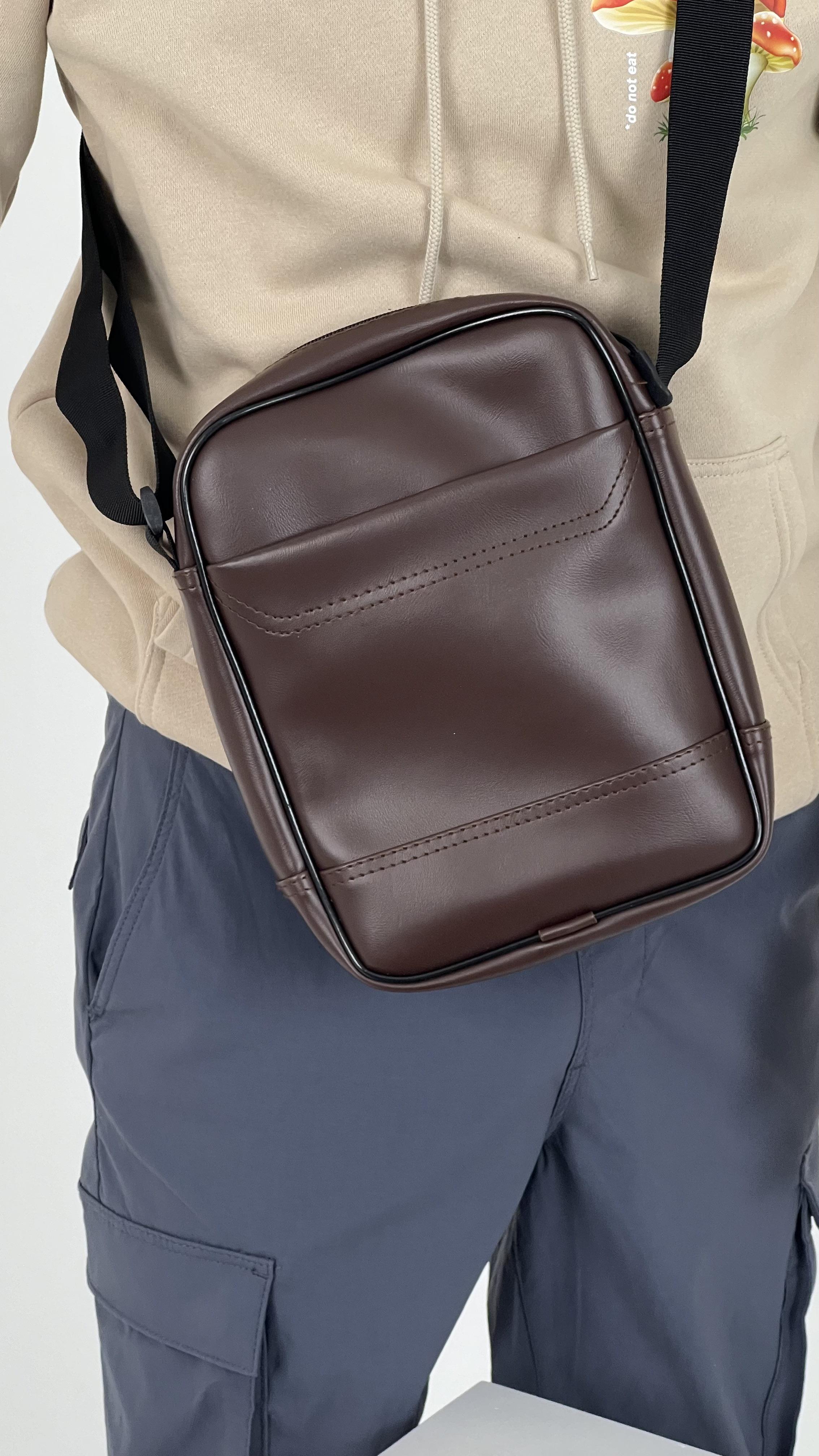 Мужская барсетка Tobeyou Classic глянцевая экокожа Коричневый (418276176)