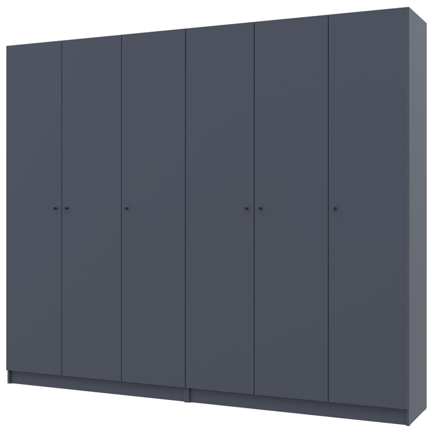 Шафа для одягу Doros Промо 3+3 ДСП 270х48х204 см Графіт (26515390)