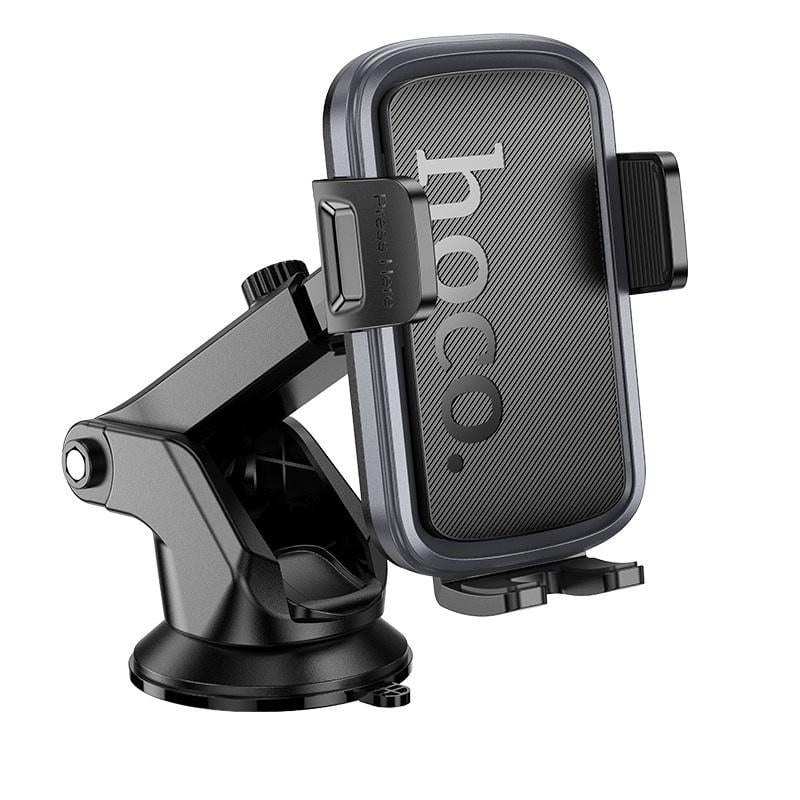 Автотримач для телефона Hoco H79 Vista push-type car holder center console Black/Metal Gray (6942007647892)