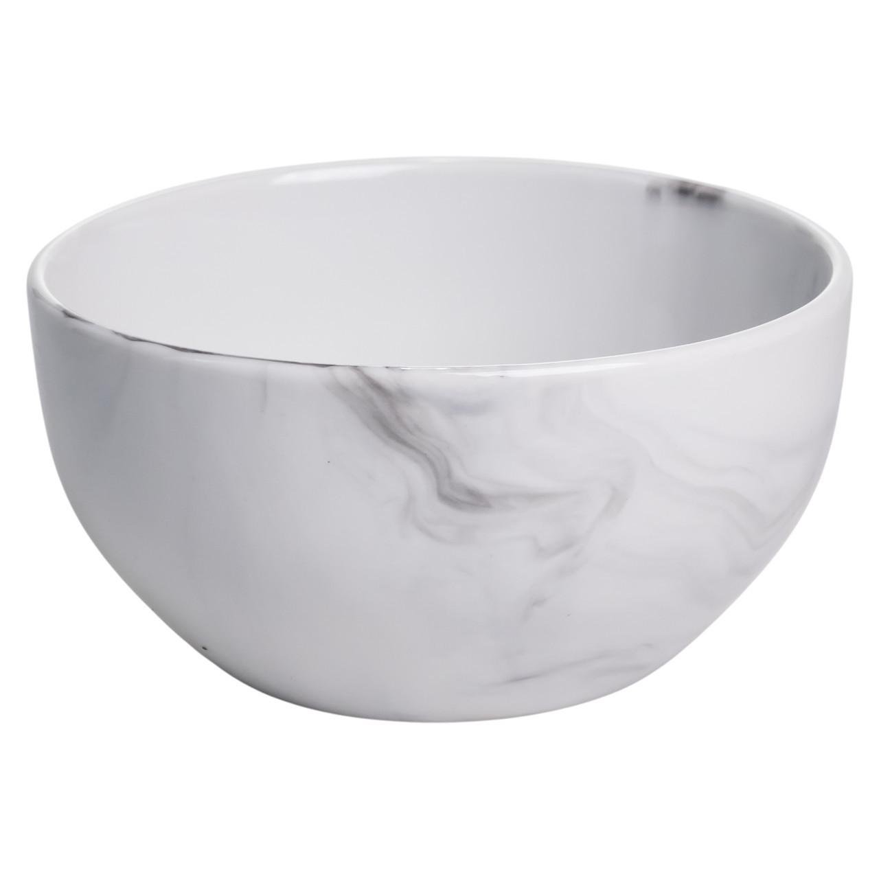 Столовый набор посуды тарелок и чашек Marmor 24 предметов на 6 персон фарфоровый (MD-24-2G) - фото 3