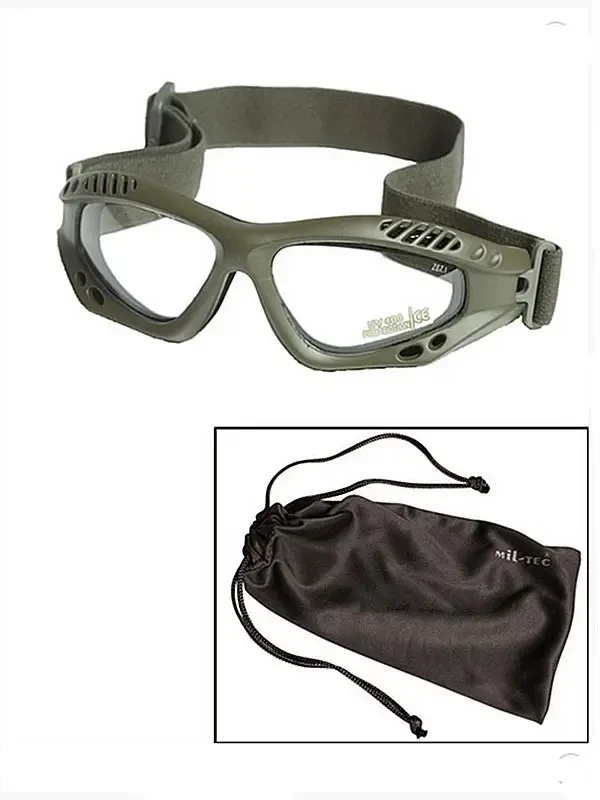 Очки защитные десантные Mil-Tec Commando Air Pro Olive Clear (15615401) - фото 3