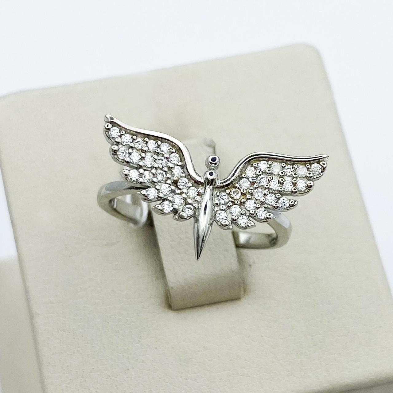 Кольцо серебряное с кубическим цирконием Крылья р. 17 2,88 г (1906544619)