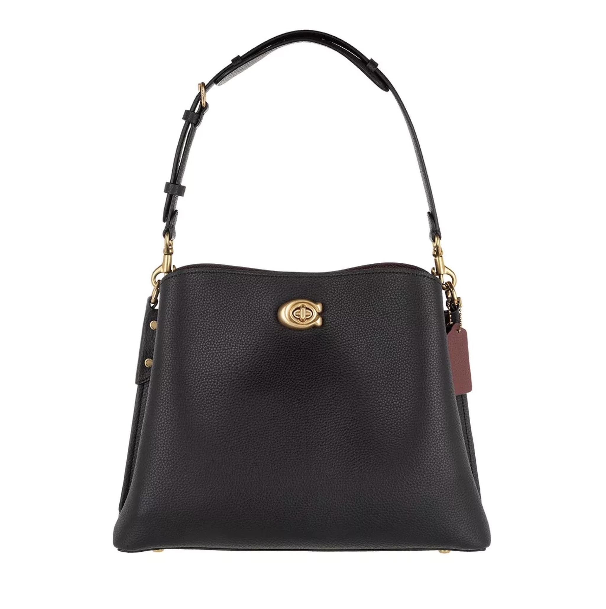 Сумка женская Coach Polished Pebble Leather Willow Shoulder Bag Черный