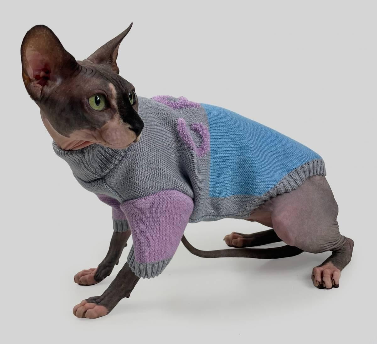 Светр для кошек вязаный CAT SC-9 р. 2 Серо-голубой (70057327) Светр для кошек вязаный CAT SC-9 р. 2 Серо-голубой (70057327)