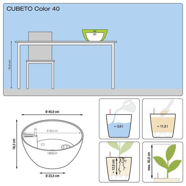 Вазон розумний Lechuza Cubeto Color 40 11,5 л Чорний (13842) - фото 3
