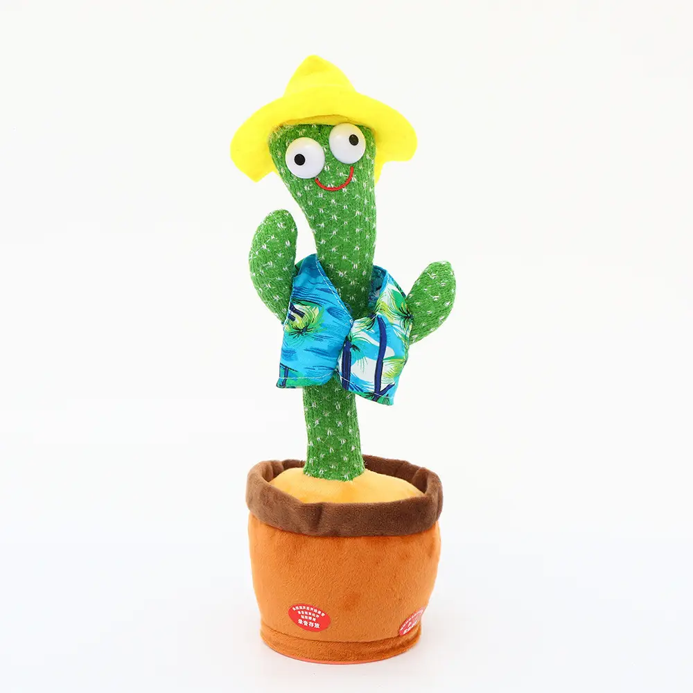 Интерактивная игрушка танцующий и поющий кактус Dancing Cactus аккумуляторный с украинским языком (01183)