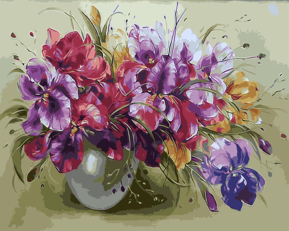 Картина по номерам Brushme Ваза с ирисами 40х50 см (BRM9363) Картина по номерам Brushme Ваза с ирисами 40х50 см (BRM9363)