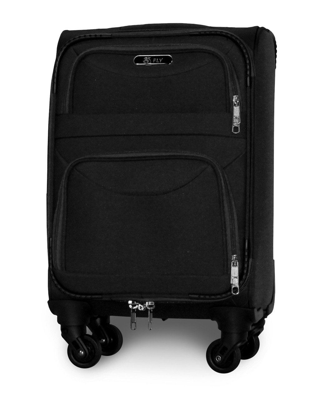 Чемодан ручная кладь Fly 6802 мини на 4 колесах 46х32х20 см Черный