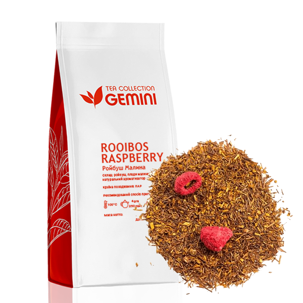 Чай трав’яний Gemini Rooibos Rasberry Ройбуш малина 250 г (347)