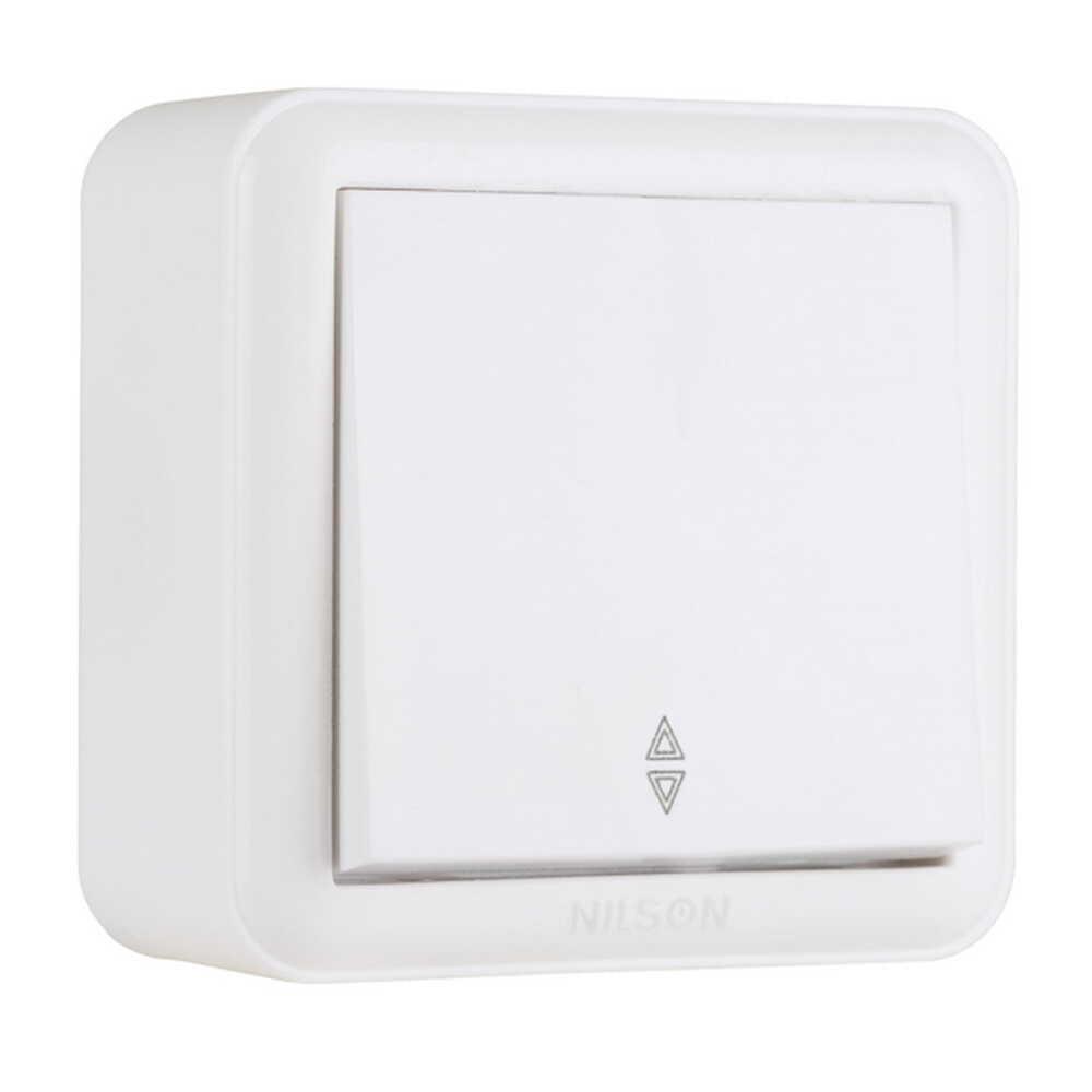 Вимикач одноклавішний Nilson Unique прохідний Білий (28111007)